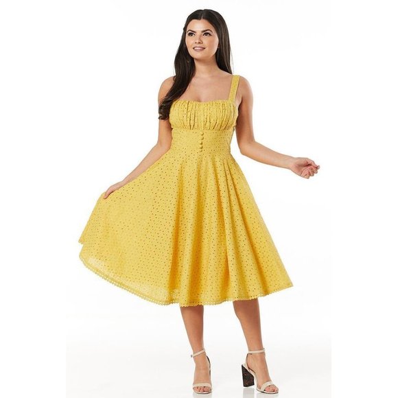 Timeless London Dresses & Skirts - Timeless London Valerie Anglaise Dress in Mustard